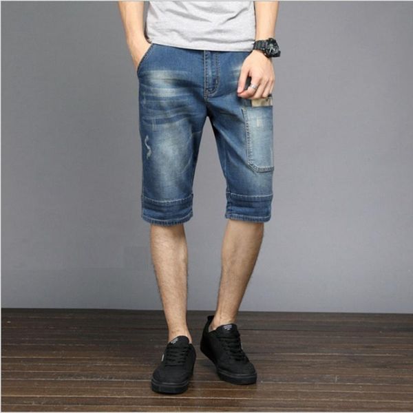 summer men's stitching male large size knee length straight denim shorts 130kg, White;black
summer men's stitching male large size knee length straight denim shorts 130kg, White;black