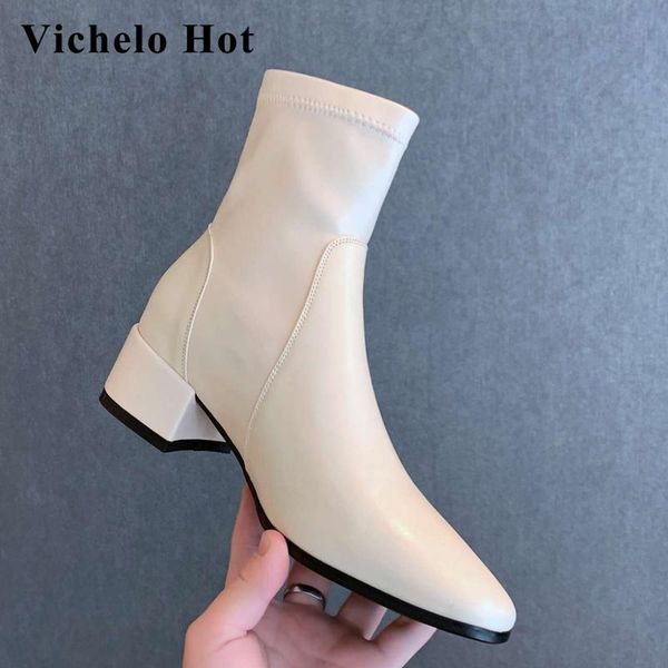 boots vichelo stretch real cow leather leisure square toe thick med heel slip on pretty girls daily wear ankle l92, Black
boots vichelo stretch real cow leather leisure square toe thick med heel slip on pretty girls daily wear ankle l92, Black