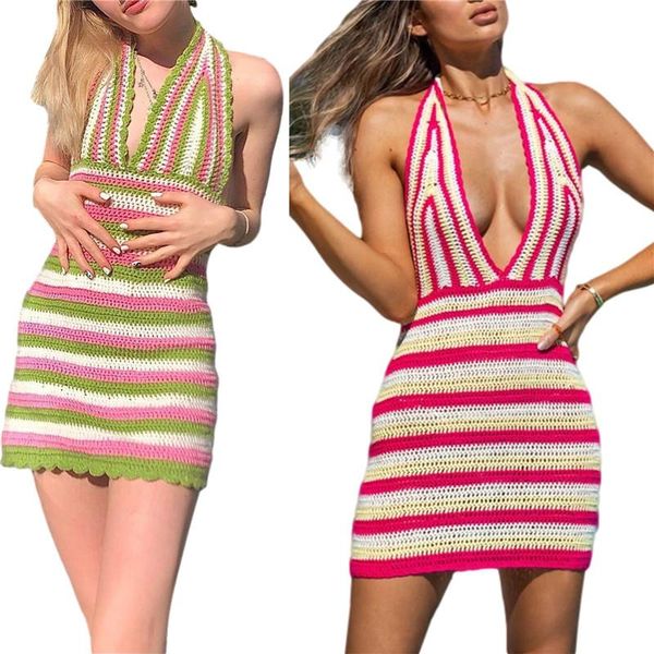 casual dresses summer women halter knit dress slim-fit low-cut striped pattern bodycon sleeveless tight mini, Black;gray
casual dresses summer women halter knit dress slim-fit low-cut striped pattern bodycon sleeveless tight mini, Black;gray