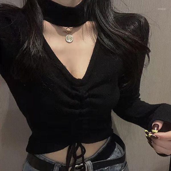 women's sweaters lucyever black deep v neck knitted sweater drawstring tie up ruched slim fit knit pullover ribbed crop 2021, White;black
women's sweaters lucyever black deep v neck knitted sweater drawstring tie up ruched slim fit knit pullover ribbed crop 2021, White;black