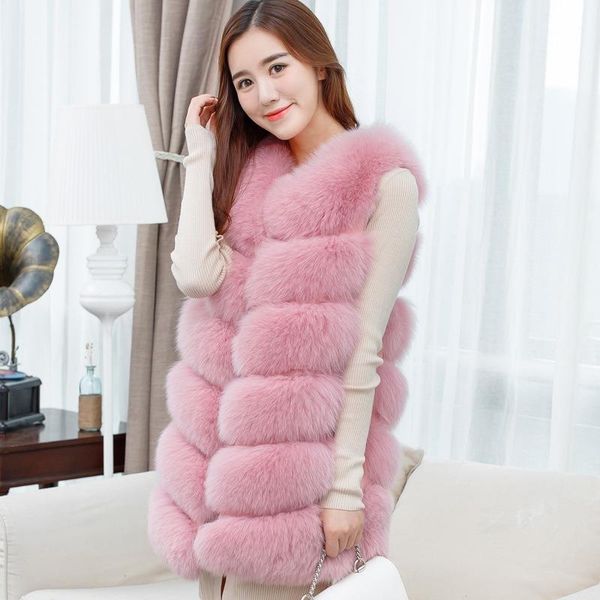 women's fur & faux vest women winter fashion medium long artifical vests woman warm fake coats female ladies b337, Black
women's fur & faux vest women winter fashion medium long artifical vests woman warm fake coats female ladies b337, Black