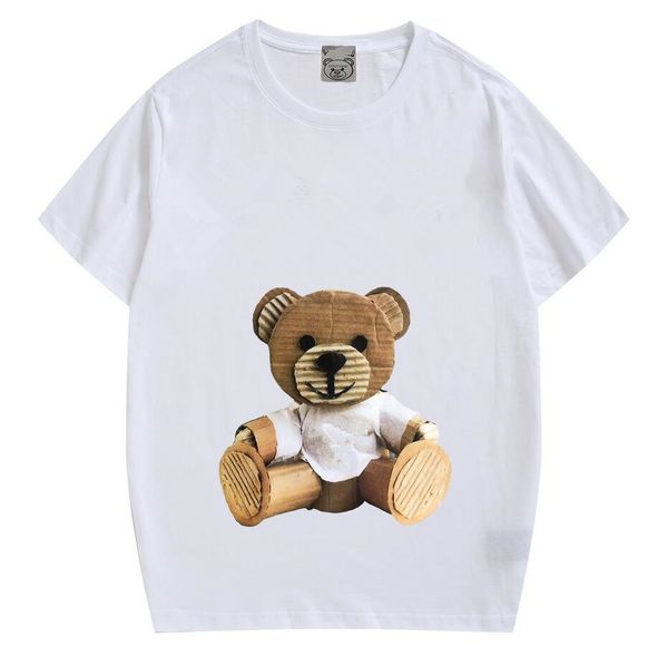 spring summer men's t-shirts women bear print short sleeve fashion puzzle top, White;black
spring summer men's t-shirts women bear print short sleeve fashion puzzle top, White;black