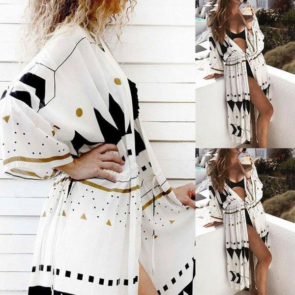 fashion boho floral loose shawl womens shirts kimono cardigan long sleeve casual beach cover up blouse, White
fashion boho floral loose shawl womens shirts kimono cardigan long sleeve casual beach cover up blouse, White
