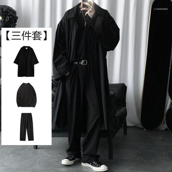 men's tracksuits autumn dark suit loose windbreaker mid long fashion cool over the knee coat1, Gray
men's tracksuits autumn dark suit loose windbreaker mid long fashion cool over the knee coat1, Gray