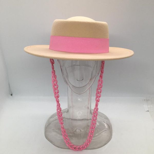 stingy brim hats winter fashionable big hat french aristocratic pink chain of camel's brand concave and convex wool, Blue;gray
stingy brim hats winter fashionable big hat french aristocratic pink chain of camel's brand concave and convex wool, Blue;gray