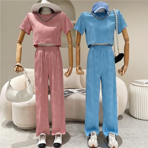 women's spring summer 2021 fashion round neck pullover simple leisure sports short sleeve + high waist straight pants two piece, White
women's spring summer 2021 fashion round neck pullover simple leisure sports short sleeve + high waist straight pants two piece, White