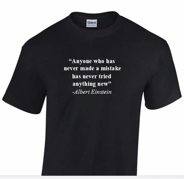 Albert Einstein Famous Quote Anyone Who Has Never Made a Mistake Black T-Shirt, White;black
Albert Einstein Famous Quote Anyone Who Has Never Made a Mistake Black T-Shirt, White;black