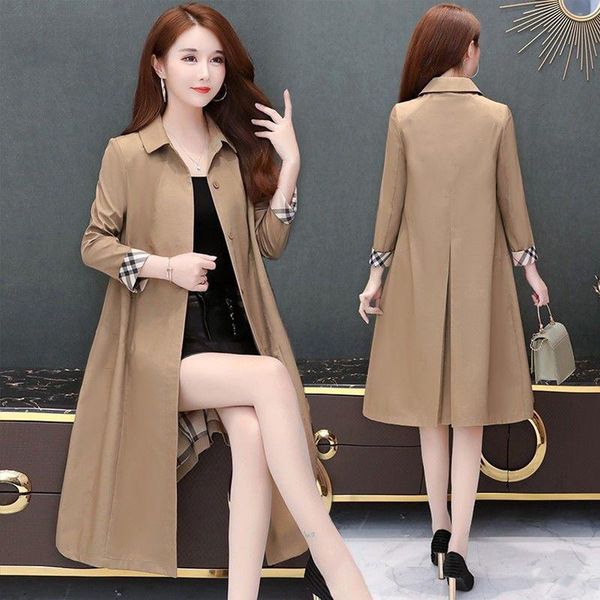 women's trench coats spring autumn large windbreaker middle long coat 2021 loose korean version female fashion for women, Tan;black
women's trench coats spring autumn large windbreaker middle long coat 2021 loose korean version female fashion for women, Tan;black