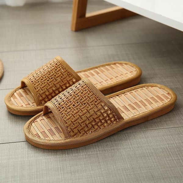 summer bamboo mat bottom slippers female home cool soft floor indoor woven sandals 36-42, Black
summer bamboo mat bottom slippers female home cool soft floor indoor woven sandals 36-42, Black