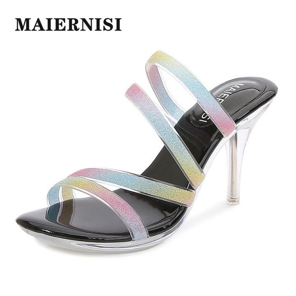 women's shoes 2021 summer slippers women transparent crystal heel non-slip slides female thin 8cm high heels, Black
women's shoes 2021 summer slippers women transparent crystal heel non-slip slides female thin 8cm high heels, Black