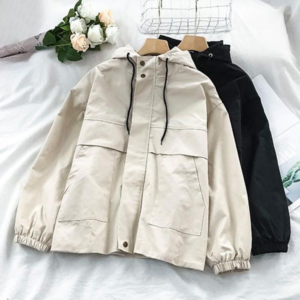 women's jackets casual women jacket 2021 korean solid color spring and autumn clothes loose female coat large size, Black;brown
women's jackets casual women jacket 2021 korean solid color spring and autumn clothes loose female coat large size, Black;brown