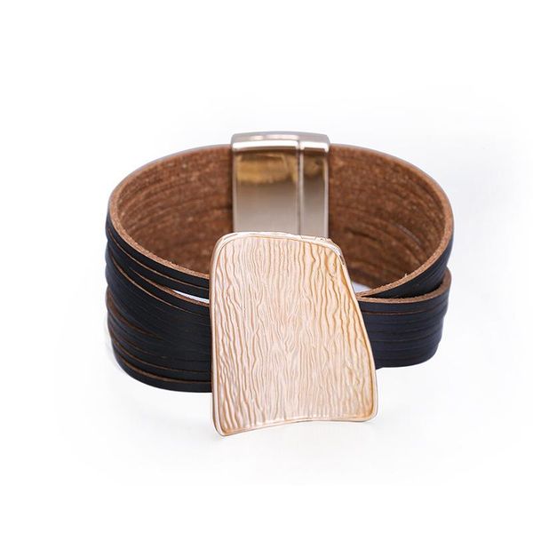 bangle fashion multi-layer cross bracelet for women simple geometric stone grain iron sheet leather wide side female wholesale, Black
bangle fashion multi-layer cross bracelet for women simple geometric stone grain iron sheet leather wide side female wholesale, Black