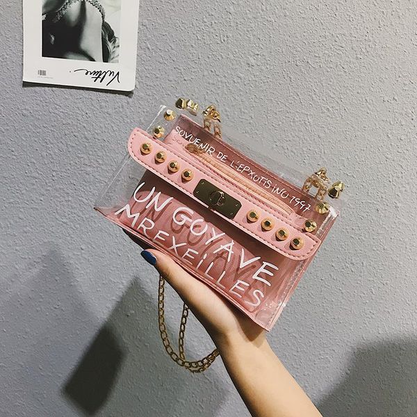 european and american women's bag transparent messenger korean version chain with shoulder portable jelly cross body
european and american women's bag transparent messenger korean version chain with shoulder portable jelly cross body