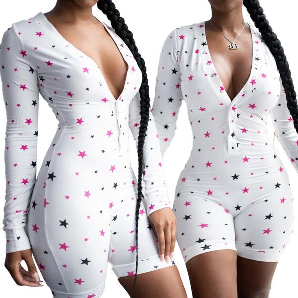 women's jumpsuits & rompers star print jumpsuit women casual long sleeve button-down front buttoned playsuit adults pajamas homewear, Black;white
women's jumpsuits & rompers star print jumpsuit women casual long sleeve button-down front buttoned playsuit adults pajamas homewear, Black;white