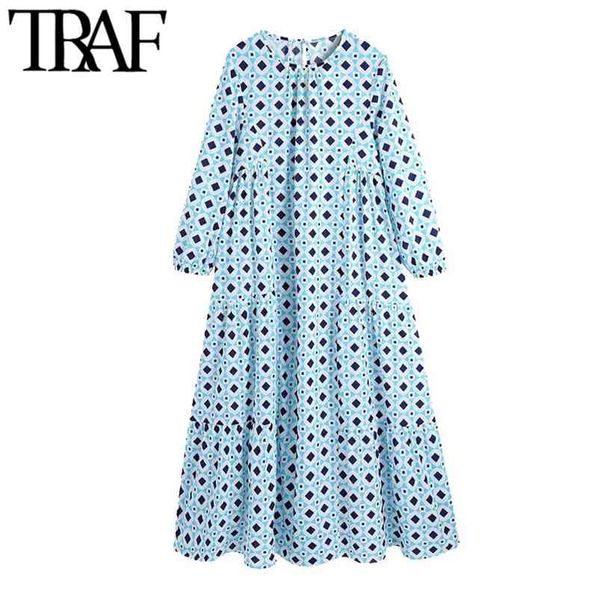 women chic fashion geometric print ruffled midi dress vintage o neck long sleeve female dresses vestidos mujer 210507, Black;gray
women chic fashion geometric print ruffled midi dress vintage o neck long sleeve female dresses vestidos mujer 210507, Black;gray