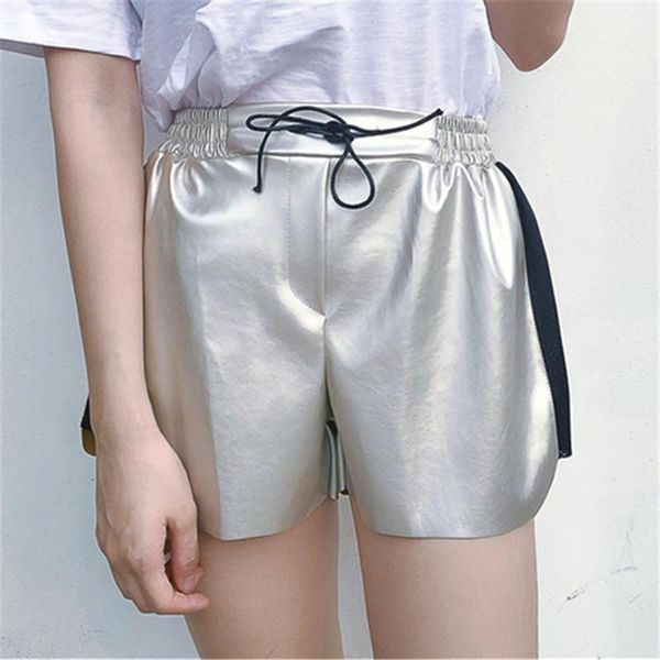 women's shorts women silver mesh drawstring stitching 2021 summer lace up fashion harajuku loose tide side stripe leather, White;black
women's shorts women silver mesh drawstring stitching 2021 summer lace up fashion harajuku loose tide side stripe leather, White;black