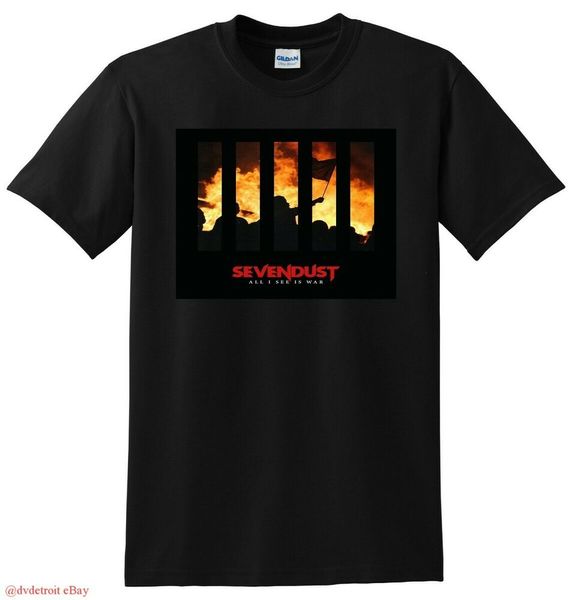 sevendust t shirt all i see is war vinyl cd cover small medium large or xl, White;black
sevendust t shirt all i see is war vinyl cd cover small medium large or xl, White;black