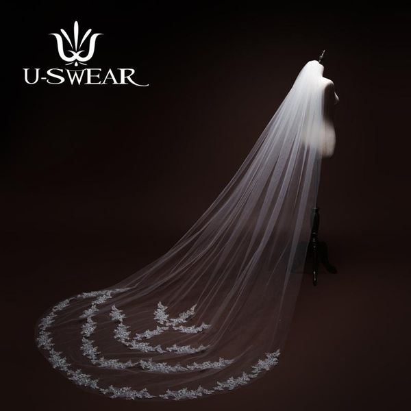 bridal veils u-swear arrival women wedding long line lace appliqued flower cathedral veil for dress, Black
bridal veils u-swear arrival women wedding long line lace appliqued flower cathedral veil for dress, Black
