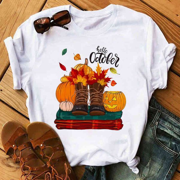 90's girls' t-shirts, pumpkin printed shirts, coffee, spic, thanksgiving, short sv, summer, White
90's girls' t-shirts, pumpkin printed shirts, coffee, spic, thanksgiving, short sv, summer, White