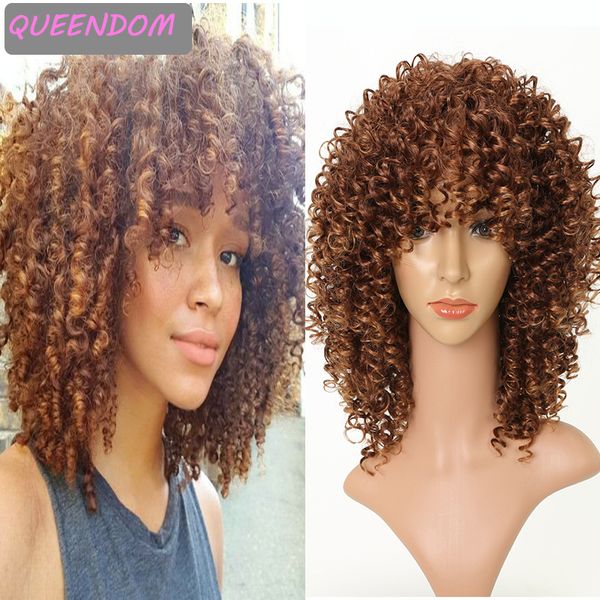 16inch afro kinky curly wig short brown afro curly ombre synthetic hair wigs with bangs natural heat resistant fibre cosplay wig, Black
16inch afro kinky curly wig short brown afro curly ombre synthetic hair wigs with bangs natural heat resistant fibre cosplay wig, Black