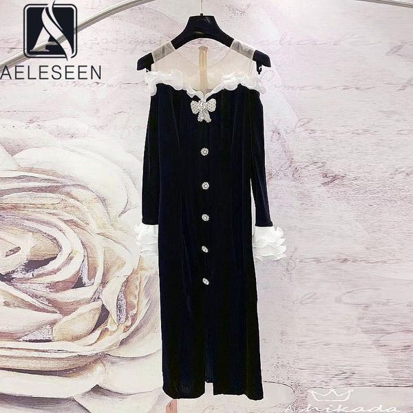 autumn winter velvet dress runway fashion off the shoulder ruffles mesh beading diamonds long elegant christmas casual dresses, Black;gray
autumn winter velvet dress runway fashion off the shoulder ruffles mesh beading diamonds long elegant christmas casual dresses, Black;gray