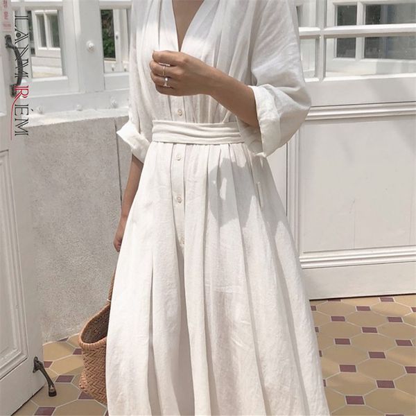 summer dress solid color v-neck bandage waist long dresses women korea loose slim simple clothes pd943 210507, Black;gray
summer dress solid color v-neck bandage waist long dresses women korea loose slim simple clothes pd943 210507, Black;gray
