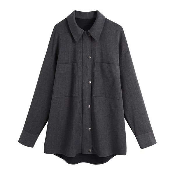 women's blouses & shirts autumn girls casual long sleeve single breasted za black blouse women elegant turn-down collar loose outw, White
women's blouses & shirts autumn girls casual long sleeve single breasted za black blouse women elegant turn-down collar loose outw, White