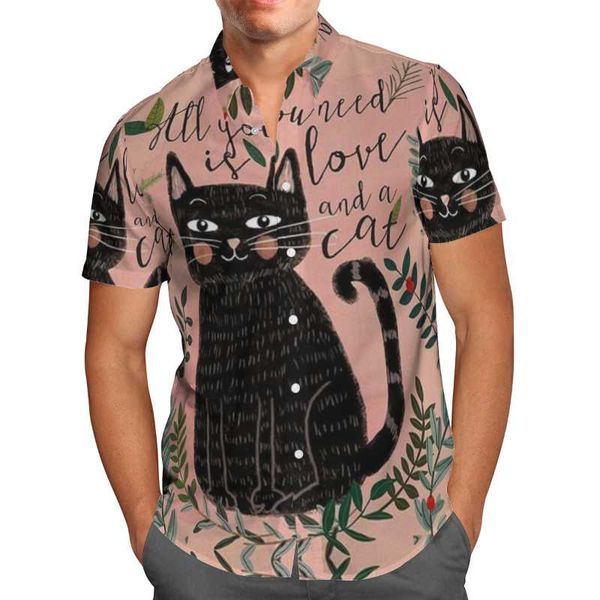 men's casual shirts cartoon cat breathable 3d beach hawaii shirt 2021 summer short sleeve streetwear oversized camisas de hombre, White;black
men's casual shirts cartoon cat breathable 3d beach hawaii shirt 2021 summer short sleeve streetwear oversized camisas de hombre, White;black