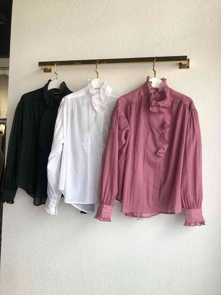 women's blouses & shirts ear stand collar cotton silhouette solid color shirt exquisite long sleeve women blouse 3yut, White
women's blouses & shirts ear stand collar cotton silhouette solid color shirt exquisite long sleeve women blouse 3yut, White