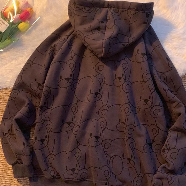 women's hoodies & sweatshirts kawaii bear cartoon pattern zip up hoodie korean fashion women sweetshirts long sleeve pullover loose jac, Black
women's hoodies & sweatshirts kawaii bear cartoon pattern zip up hoodie korean fashion women sweetshirts long sleeve pullover loose jac, Black