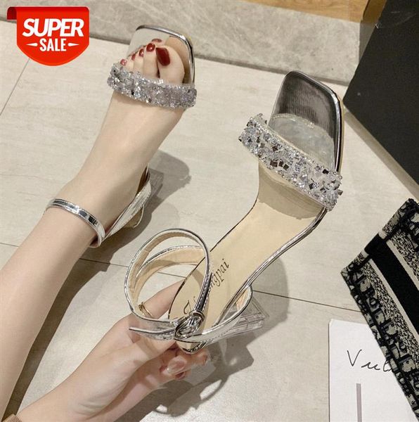 women's sandals korean style high heel shoes thick transparent square toe open buckle #gy5s, Black
women's sandals korean style high heel shoes thick transparent square toe open buckle #gy5s, Black