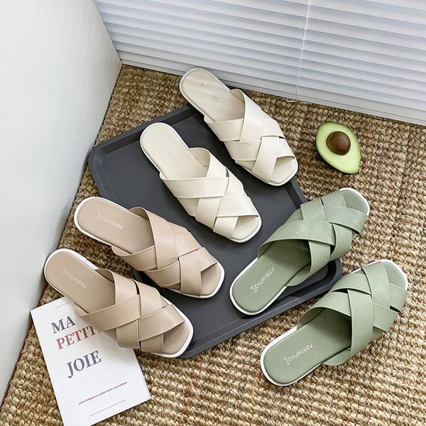 slippers solid leather women shoes woman slides 2021 summer flat female fish mouth hollow vacation beach plus size, Black
slippers solid leather women shoes woman slides 2021 summer flat female fish mouth hollow vacation beach plus size, Black