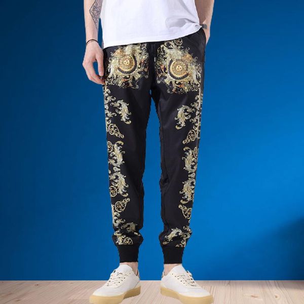 punk ice silk thin elastic waist casual pants men printed sports men's tie feet 2021 spring personality fashion, Black
punk ice silk thin elastic waist casual pants men printed sports men's tie feet 2021 spring personality fashion, Black