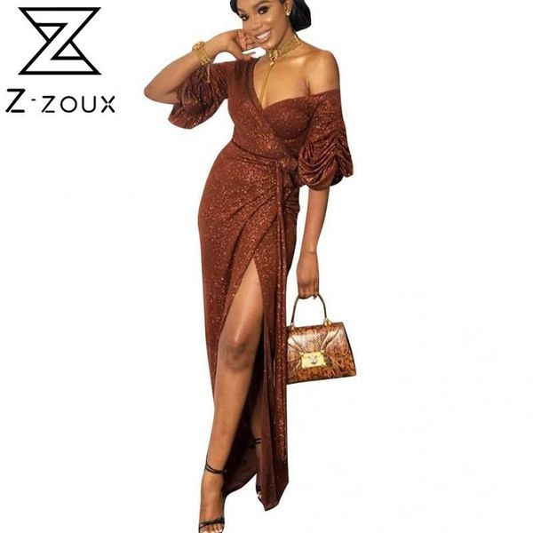 women dress slash neck puff sleeve split vintage dresses plus size bandage long fashion 210524, Black;gray 
women dress slash neck puff sleeve split vintage dresses plus size bandage long fashion 210524, Black;gray