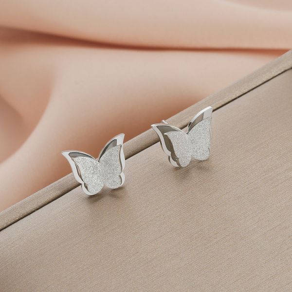 18k gold 925 silver plated stainless steel frosted butterfly stud earring ins style women jewelry, Golden;silver
18k gold 925 silver plated stainless steel frosted butterfly stud earring ins style women jewelry, Golden;silver