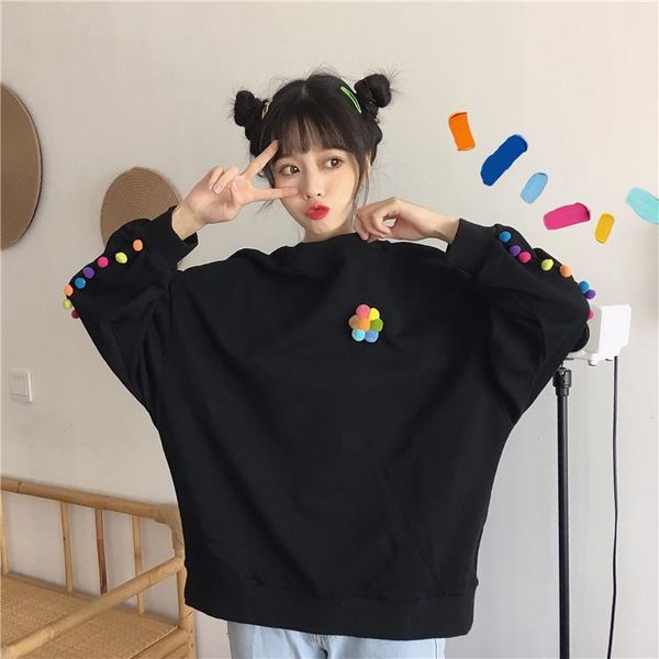 women's hoodies & sweatshirts blusas mujer de moda floral colored balls o-neck sweet style autumn long sleeve and pullover clothing lad, Black
women's hoodies & sweatshirts blusas mujer de moda floral colored balls o-neck sweet style autumn long sleeve and pullover clothing lad, Black
