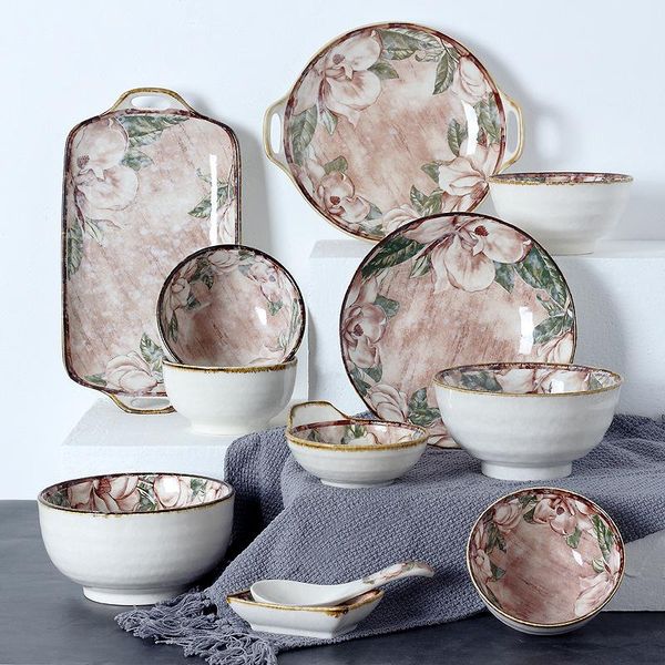 dishes & plates household chinese fashionable ceramic tableware plate set underglaze color hand painted flower and spoon noodle rice bowl
dishes & plates household chinese fashionable ceramic tableware plate set underglaze color hand painted flower and spoon noodle rice bowl