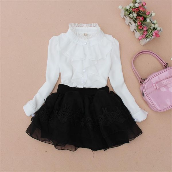 fall school girl shirt chiffon lace baby teenage girls blouse white toddler childrens long sleeve kids jw0263a, White;black
fall school girl shirt chiffon lace baby teenage girls blouse white toddler childrens long sleeve kids jw0263a, White;black