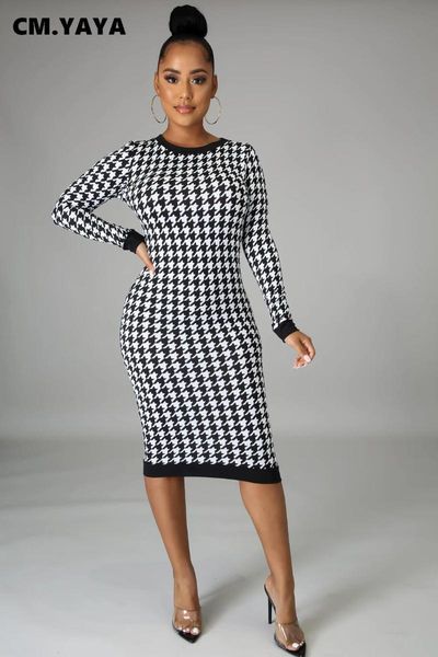 casual dresses cm.yaya houndstooth o-neck midi bodycon dress for women club party nightwear long sleeve knee length, Black;gray
casual dresses cm.yaya houndstooth o-neck midi bodycon dress for women club party nightwear long sleeve knee length, Black;gray