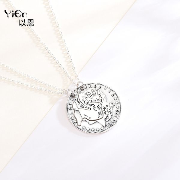 s925 sterling yilu has your couple necklace stitched coins thai silver pendant tanabata gift
s925 sterling yilu has your couple necklace stitched coins thai silver pendant tanabata gift