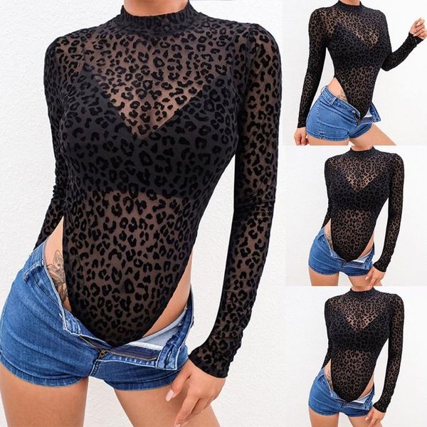 women long sleeve mock neck bodysuit perspective see through mesh leotard vintage leopard print bodycon high cut jumpsuit t women's t-s, White
women long sleeve mock neck bodysuit perspective see through mesh leotard vintage leopard print bodycon high cut jumpsuit t women's t-s, White