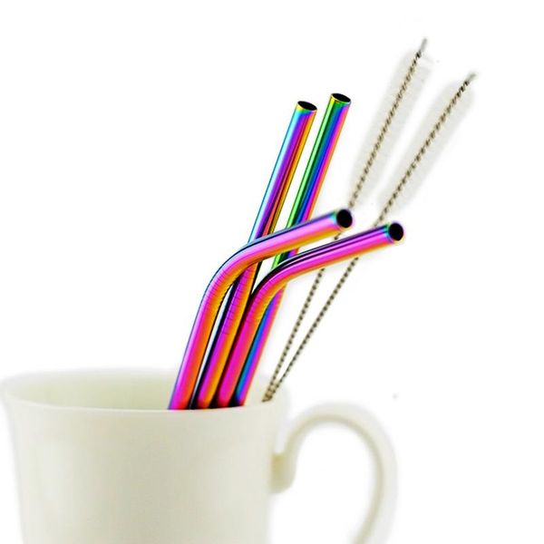 drinking straws reusable metal 1/2/4/6 sets 304 stainless steel straight bent straw 2 cleaning brush per set party bar accessory
drinking straws reusable metal 1/2/4/6 sets 304 stainless steel straight bent straw 2 cleaning brush per set party bar accessory