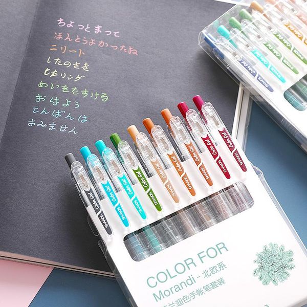 ballpoint pens 9pcs morandi color 0.5mm vintage colorfu gel ink roller ball liner pen drawing art supplies office school h6093, Blue;orange
ballpoint pens 9pcs morandi color 0.5mm vintage colorfu gel ink roller ball liner pen drawing art supplies office school h6093, Blue;orange