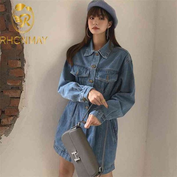 spring and autumn vintage lapel denim dress women clothes slim gird long sleeve single breasted 210506, Black;gray
spring and autumn vintage lapel denim dress women clothes slim gird long sleeve single breasted 210506, Black;gray
