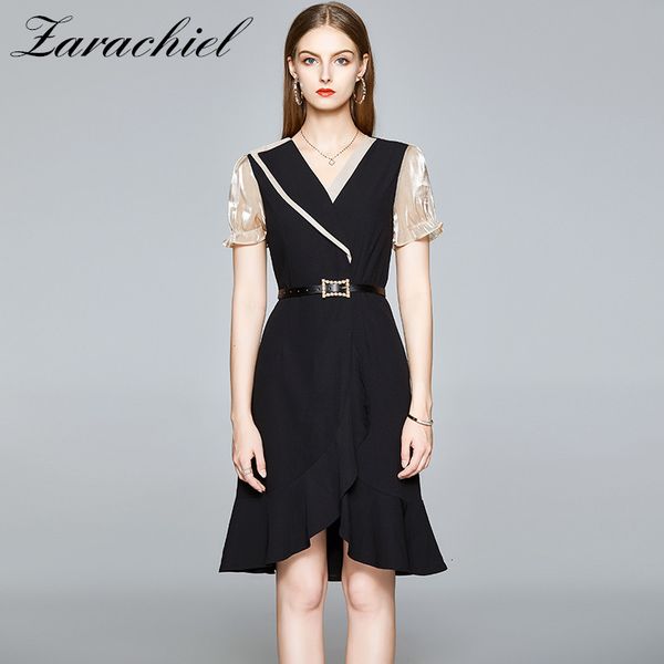dresses elegant ruffled hem irregular women casual patchwork short sleeve beaded sash belt office ladies v-neck vestidos, Black;gray
dresses elegant ruffled hem irregular women casual patchwork short sleeve beaded sash belt office ladies v-neck vestidos, Black;gray