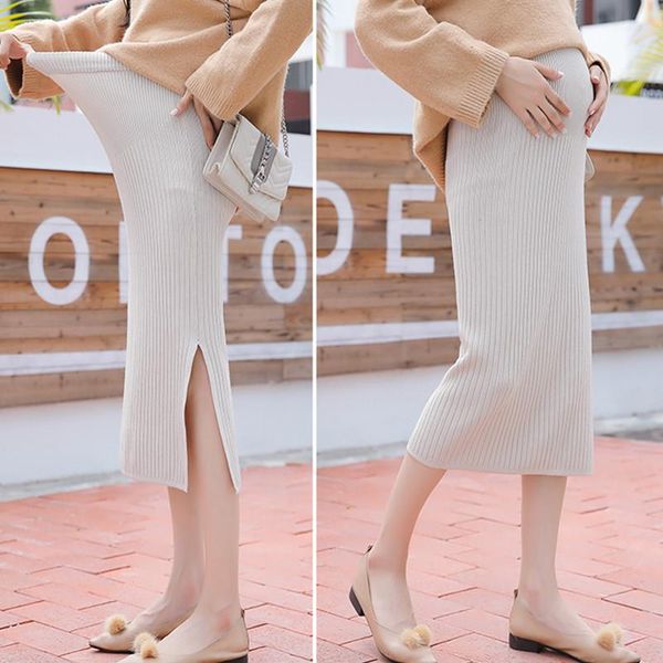 stretch high-waisted belly pregnant women's skirts, autumn glamorous knitted fashion skirts, White
stretch high-waisted belly pregnant women's skirts, autumn glamorous knitted fashion skirts, White