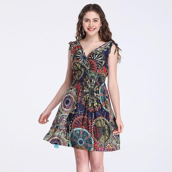 summer floral printed boho dress women vintage clothing polyester short woman clothes v-neck party casual dresses, Black;gray
summer floral printed boho dress women vintage clothing polyester short woman clothes v-neck party casual dresses, Black;gray