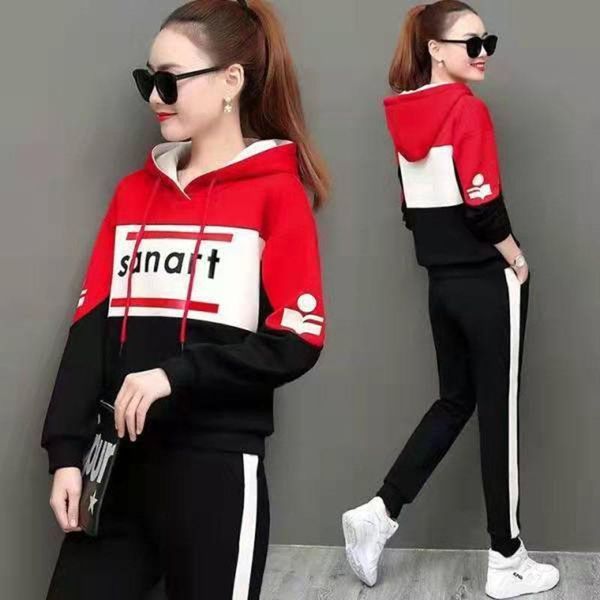 women's two piece pants spring and autumn leisure sports suit women fashion korean loose hooded sweater plus size sportswear two-piece, White
women's two piece pants spring and autumn leisure sports suit women fashion korean loose hooded sweater plus size sportswear two-piece, White