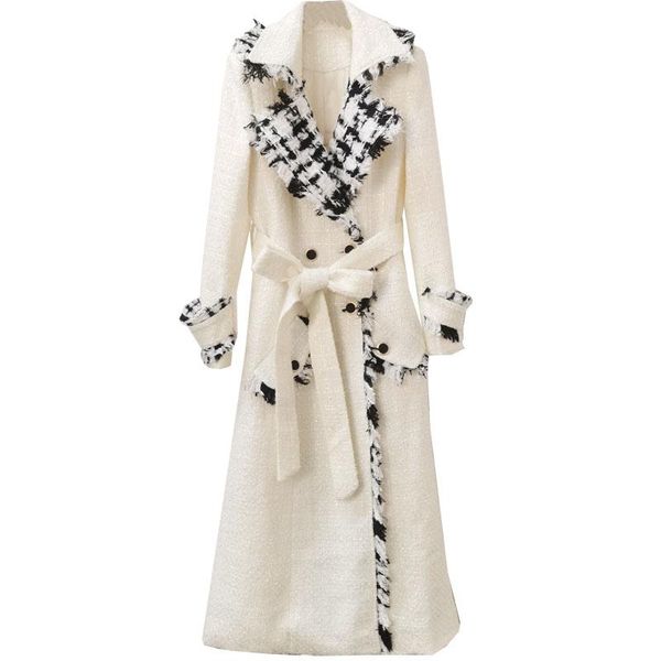 women's wool & blends french style winter tweed tassel waeve long woolen overcoat women double breasted houndstooth stitching slim wwar, Black
women's wool & blends french style winter tweed tassel waeve long woolen overcoat women double breasted houndstooth stitching slim wwar, Black