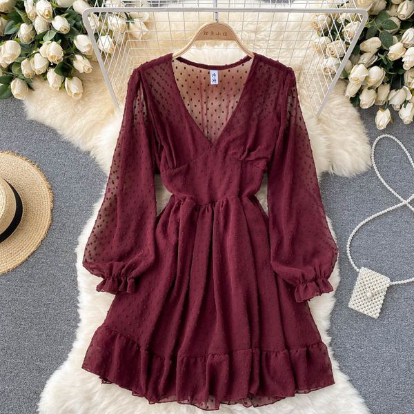 polka dot chiffon dress for women v-neck puff long sleeve high waist ruffle vestidos casual female party robe 2021 new, Black;gray
polka dot chiffon dress for women v-neck puff long sleeve high waist ruffle vestidos casual female party robe 2021 new, Black;gray